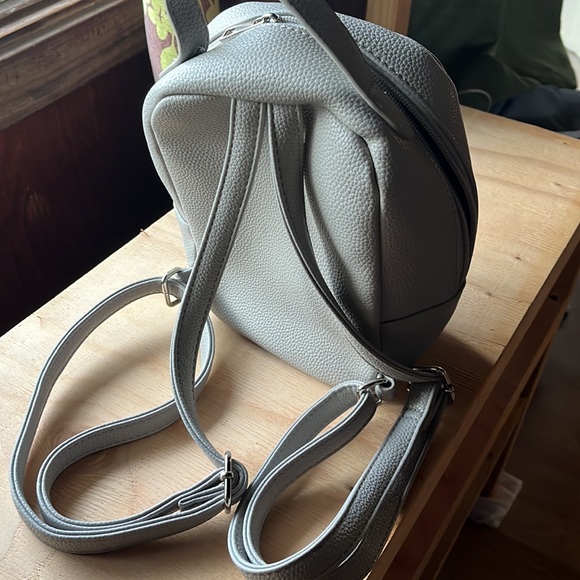 Silver Jessica Moore double strapped mini backpack - Picture 3 of 4